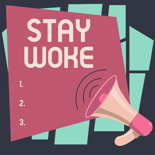 Didascalia Testo Che Presenta Stay Woke Business Idea Essere Conoscenza — Foto Stock