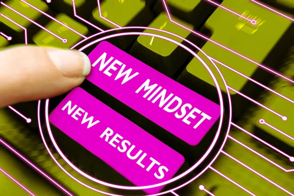 Conceptual Display New Mindset New Results Business Overview Open Opportunities — Foto de Stock