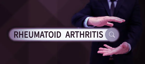 Hand Writing Sign Rheumatoid Arthritis Concept Meaning Autoimmune Disease Can — Fotografia de Stock