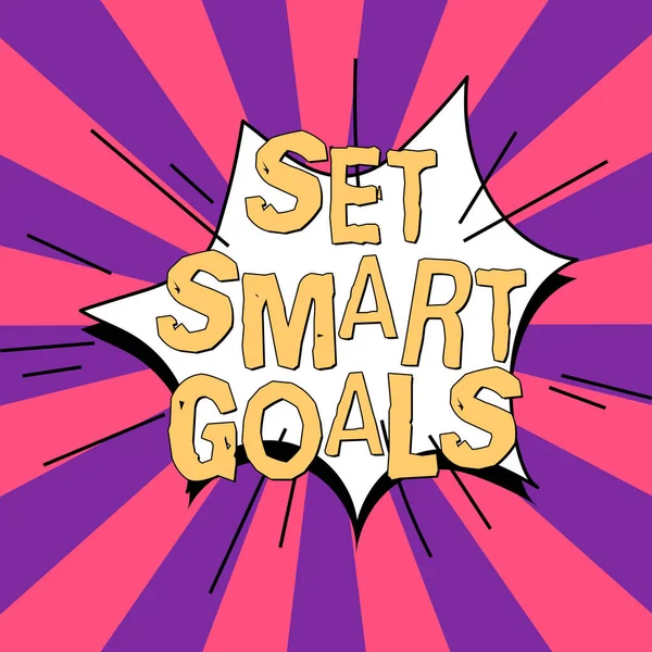 Wyświetlacz Koncepcyjny Zestaw Inteligentnych Celów Word Estabvable Goals Make Good — Zdjęcie stockowe