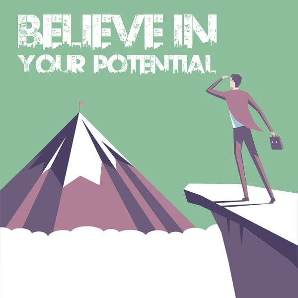 Conceptual Display Believe Your Potential Business Showcase Have Self Confidence — Foto de Stock