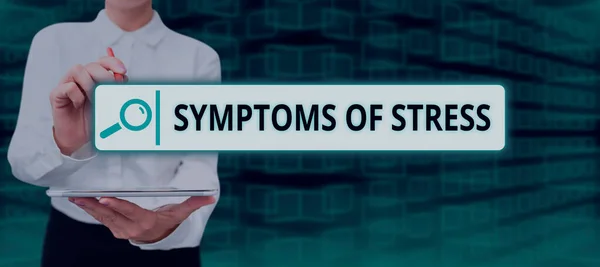 Tekenen Weergeven Symptomen Van Stress Zakelijke Vitrine Fungeert Als Symptoom — Stockfoto