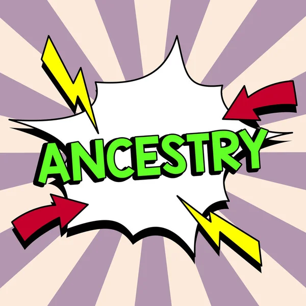 Text Caption Presenting Ancestry Word History Developmental Process Phenomenon Object — Stockfoto