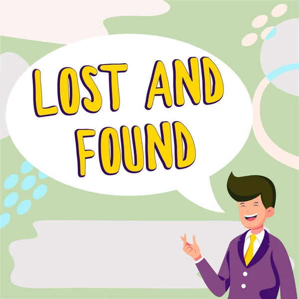 Hand Writing Sign Lost Found Business Overview Place You Can — Stockfoto