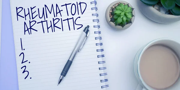 Text Showing Inspiration Rheumatoid Arthritis Business Approach Autoimmune Disease Can — Foto de Stock