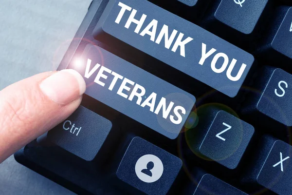 Conceptual caption Thank You Veterans, Concept meaning Expression of Gratitude Greetings of Appreciation