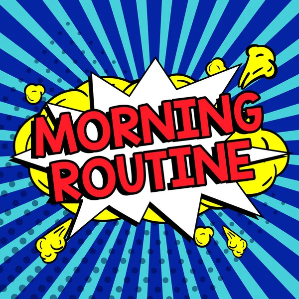 Text Showing Inspiration Morning Routine Word Written Initiation Consumer Interest — Foto Stock