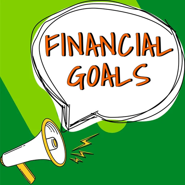 Conceptual Caption Financial Goals Business Overview Targets Usually Driven Specific — Fotografia de Stock