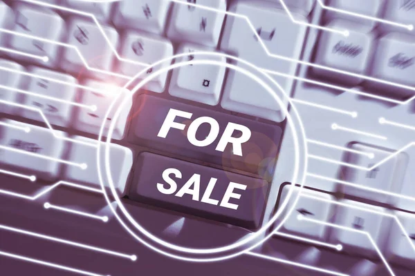 Writing displaying text For Sale, Business idea putting property house vehicle available to be bought by others