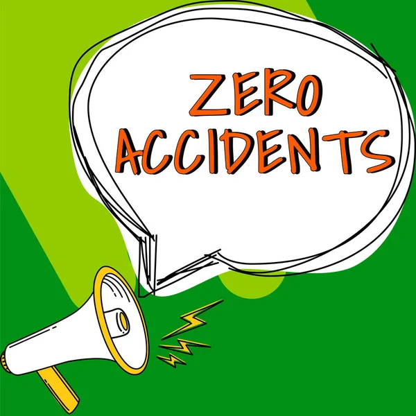 Conceptual Caption Zero Accidents Business Concept Important Strategy Preventing Workplace — Fotografia de Stock