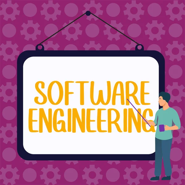 Firma Escritura Mano Ingeniería Software Concepto Que Significa Desarrollo Programas —  Fotos de Stock