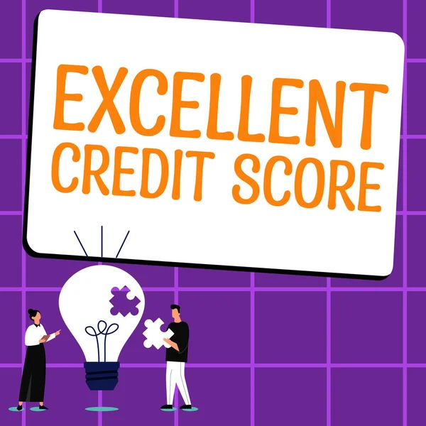 Handwriting Text Excellent Credit Score Internet Concept Persons Report Financial — Foto Stock