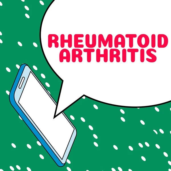 Text Sign Showing Rheumatoid Arthritis Conceptual Photo Autoimmune Disease Can — Photo