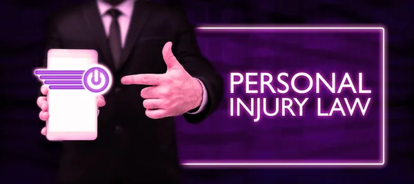 Text sign showing Personal Injury Law, Conceptual photo being hurt or injured inside work environment