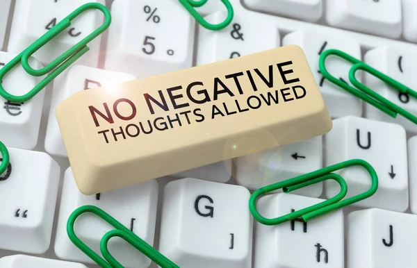 Text Care Prezintă Negative Thoughts Permise Prezentare Afaceri Întotdeauna Pozitive — Fotografie, imagine de stoc