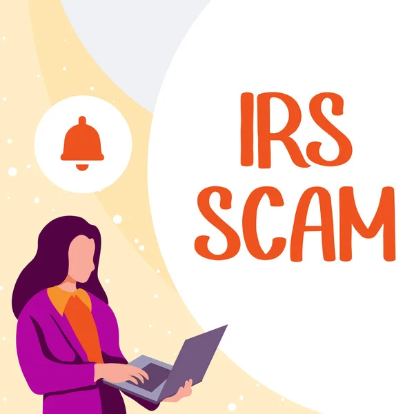 Writing Displaying Text Irs Scam Business Overview Targeted Taxpayers Pretending — Zdjęcie stockowe