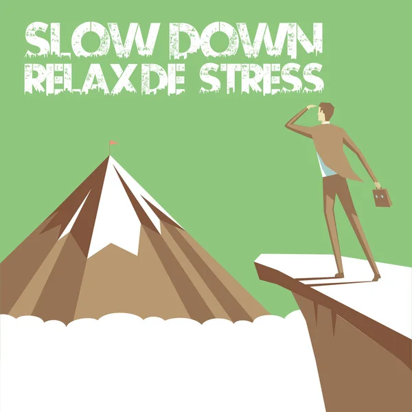 Writing Displaying Text Slow Relax Stress Word Written Have Break —  Fotos de Stock
