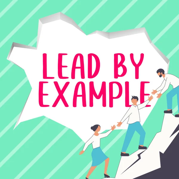 Lead Exemple Business Approach Gösteren Metin Işareti Akıl Hocası Kurallara — Stok fotoğraf