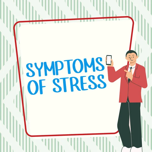 Logga Visar Symptom Stress Ord För Att Fungera Som Symptom — Stockfoto