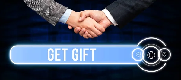 Sinal Escrita Mão Get Gift Concept Significa Algo Que Você — Fotografia de Stock