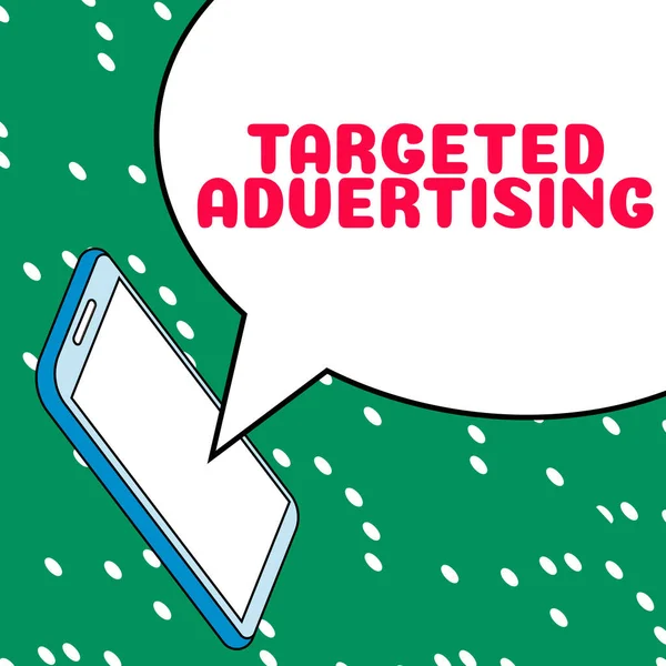 Yazısı Işareti Hedeflenmiş Reklamcılık Vitrini Çevrimiçi Reklam Reklamları Tüketici Etkinliği — Stok fotoğraf