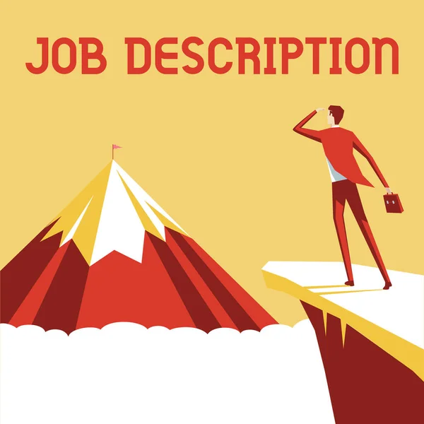 Sign Displaying Job Description Business Approach Pozíció Felelősségét Leíró Dokumentum — Stock Fotó