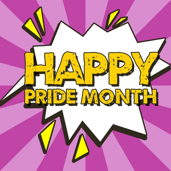 Εγγραφείτε Εμφανίζει Happy Pride Μήνας Word Γράφει Για Την Περίοδο — Φωτογραφία Αρχείου