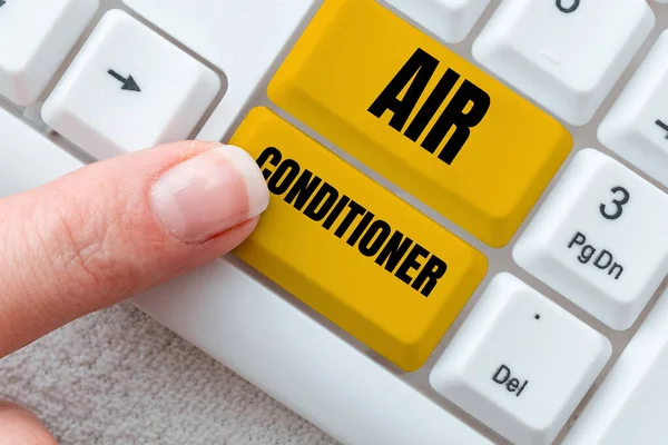 Conceptual Caption Air Conditioner Internet Concept Apparatus Washing Air Controlling — Stok fotoğraf