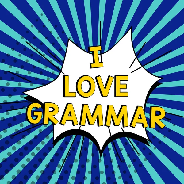 Sign Displaying Love Grammar Word Act Admiring System Structure Language — Stockfoto