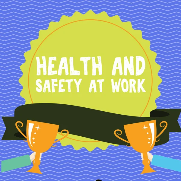 Text Showing Inspiration Health Safety Work Business Showcase Secure Procedures — Foto Stock