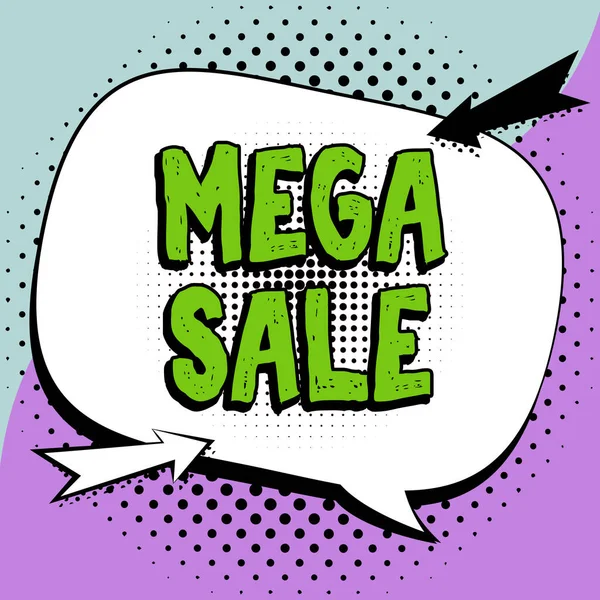 Handwriting Text Mega Sale Conceptual Photo Day Full Special Shopping — Fotografia de Stock