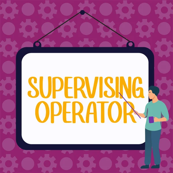 Firma Mostrando Operador Supervisor Enfoque Empresarial Monitoreando Coordinando Las Operaciones —  Fotos de Stock