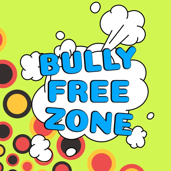 Conceptual Caption Bully Free Zone Business Idea Respectful Other Bullying — Foto Stock