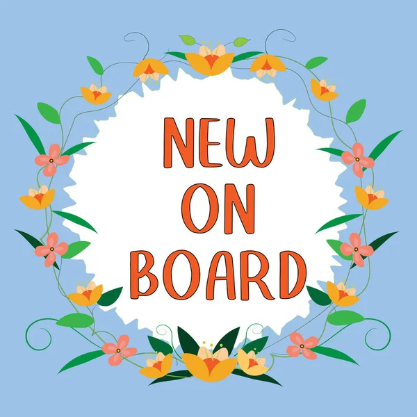 Sign Displaying New Board Business Concept Welcome Team Adaptation Collaboration — Stockfoto