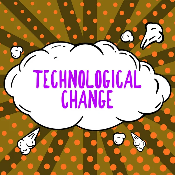 Yazısı Işareti Teknolojik Değişim Bir Ürünün Veya Sürecin Verimliliğinde Kavramı — Stok fotoğraf