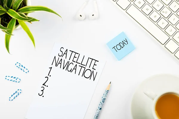 Text Showing Inspiration Satellite Navigation Word System Providing Autonomous Geo — Foto Stock