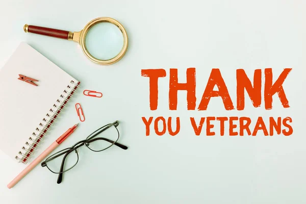Text caption presenting Thank You Veterans, Business idea Expression of Gratitude Greetings of Appreciation