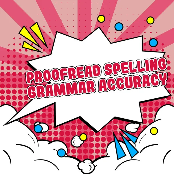 Text Caption Presenting Proofread Spelling Grammar Accuracy Business Approach Reading — Stockfoto