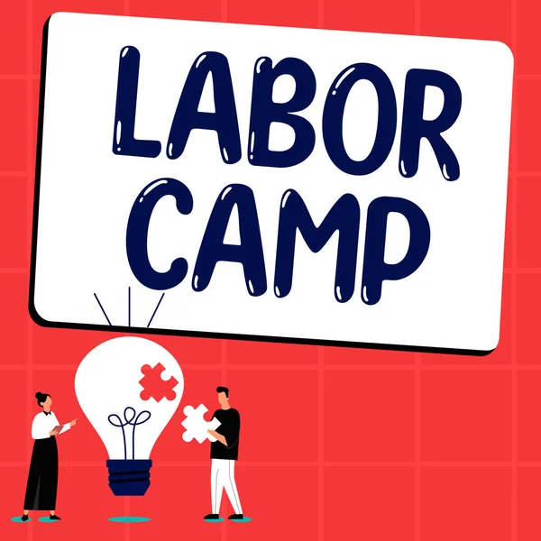 Inspiration Visar Tecken Labor Camp Näringslivet Närmar Sig Straffkoloni Där — Stockfoto