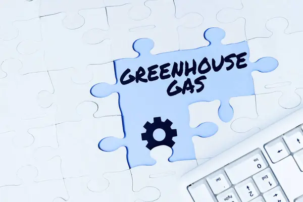 Inspiration Showing Sign Greenhouse Gas Word Carbon Dioxide Contribute Greenhouse — 스톡 사진
