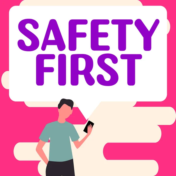 Handwriting Text Safety First Internet Concept Avoid Any Unnecessary Risk — Stockfoto