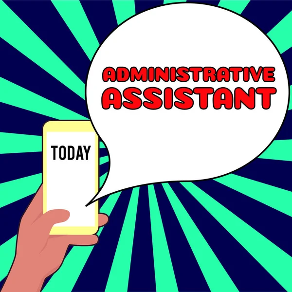 Conceptual Caption Administrative Assistant Word Written Administration Support Specialist Clerical — Stockfoto