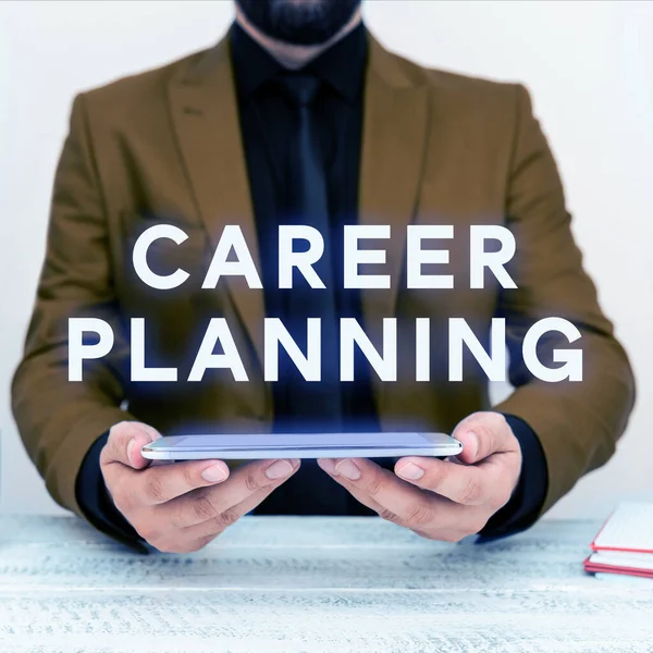 Text Caption Presenting Career Planning Word Written List Goals Actions — 스톡 사진