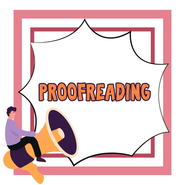 Σημάδι Κειμένου Που Δείχνει Proofreading Πράξη Επιχειρηματική Έννοια Της Ανάγνωσης — Φωτογραφία Αρχείου