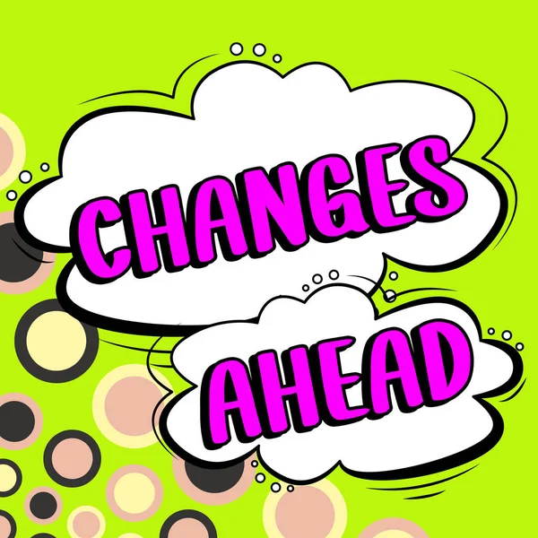 Text Caption Presenting Changes Ahead Business Overview Replace Exchange Another — Stockfoto