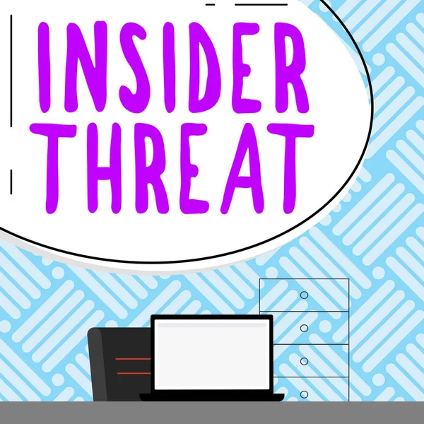 Conceptual caption Insider Threat, Business idea security threat that originates from within the organization