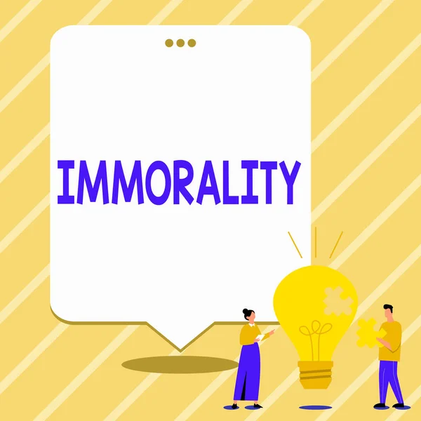 Exibição Conceitual Imoralidade Visão Geral Negócio Estado Qualidade Ser Imoral — Fotografia de Stock