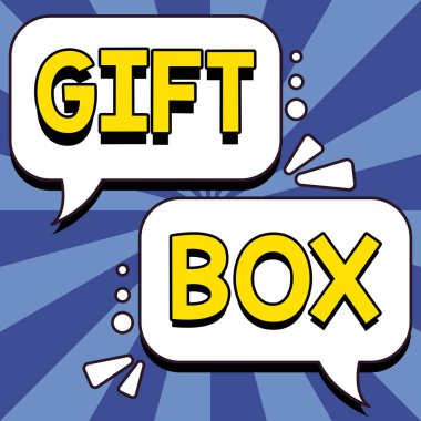 Conceptual caption Gift Box, Business approach A small cointainer with designs capable of handling presents