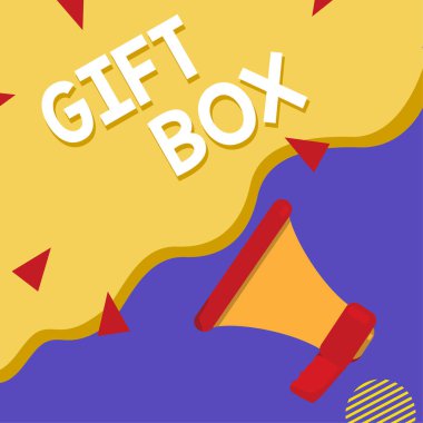 Conceptual display Gift Box, Business concept A small cointainer with designs capable of handling presents