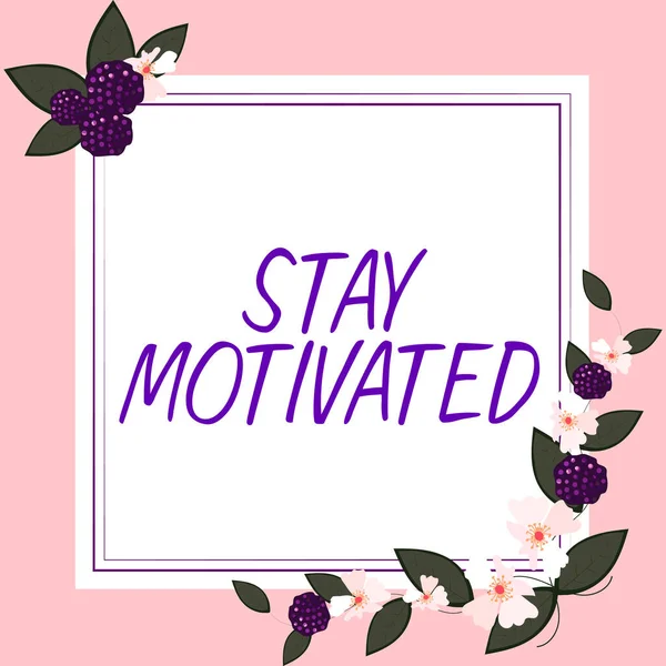 Inspiration Showing Sign Stay Motivated Business Idea Reward Yourself Every — Stock Photo, Image